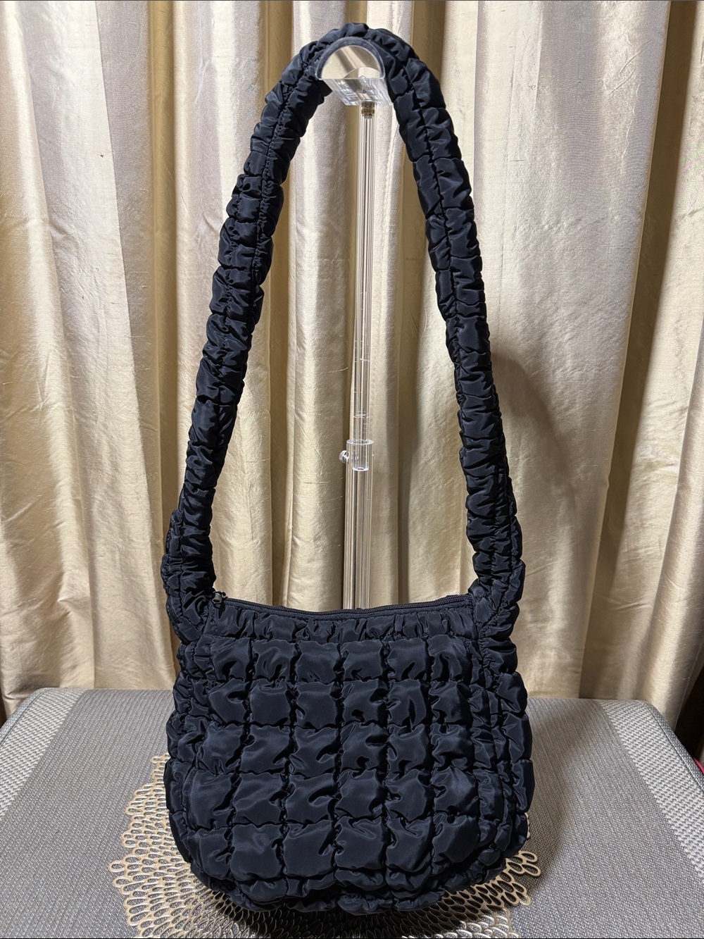 Wild Fable Black Quilted Puffer Crossbody Bag Recycled Polyester - Picture 5 of 10